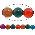 Perles agate veines de dragon naturelles, Rond, multiple tailles pour le choix, couleurs mélangées Environ 0.8-1.2mm Environ 15 pouce, Vendu par brin
