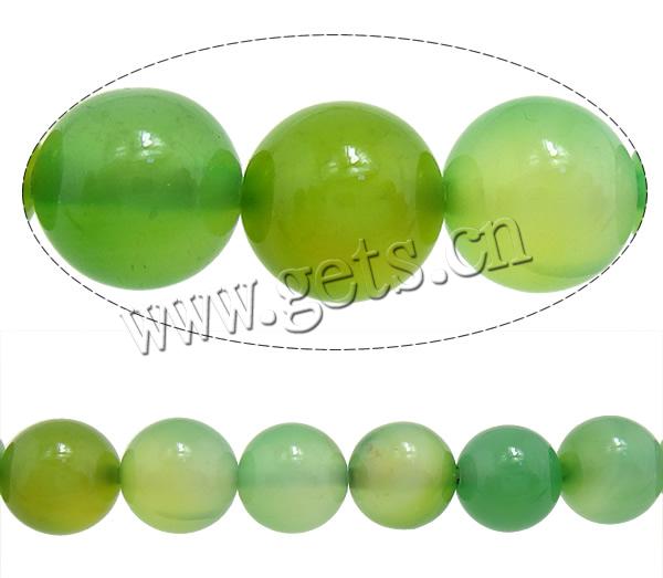 Natural Green Agate Beads, Round, more sizes for choice, Hole:Approx 0.8-1.2mm, Length:Approx 15 Inch, Sold By Strand