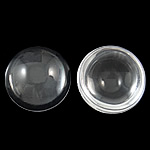 Transparent Glass Cabochon, Dome, flat back & translucent, clear Approx 