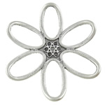 Zinc Alloy Flower Pendants, plated, 6 petal cadmium free, 49mm 
