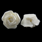 Abalorio de flor de porcelana, chapado en colorido, capas, Blanco, 18.5x18x11mm, agujero:aproximado 1.5-2mm, Vendido por UD
