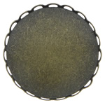 Brass Cabochon Settings, Flat Round, plated Inner Approx 
