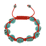 Turquoise Woven Ball Bracelets, Synthetic Turquoise, with Nylon Cord & Hematite 8mm Approx 7-12 Inch 