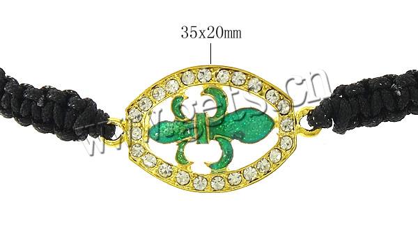Горный хрусталь Шамбала браслеты, Кристаллы, с Нейлоновый шнурок & гематит & цинковый сплав, Плоская овальная форма, плакирован золотом, Много цветов для выбора, не содержит кадмий, 35x20x4mm, 8mm, длина:Приблизительно 6-10 дюймовый, продается Strand