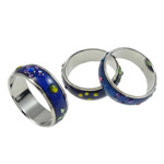 Mood Finger Ring, enamel, with Brass, platinum color plated, change their color according to the temperature & with rhinestone & mixed, nickel, lead & cadmium free, 6mm Approx 17-20mm, US Ring .5 