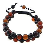 Miracle Agate Woven Ball Bracelets, with Nylon Cord, 8mm, 8mm Approx 6-10 Inch 