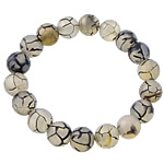 Dragon Veins Agate Bracelets, with Elastic Thread, Round, beaded bracelet, 12mm Approx 7 Inch, Approx 