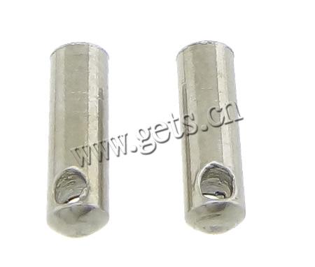 Stainless Steel End Caps, Tube, original color, 2.3x7.5mm, Hole:Approx 0.8mm, 1.5mm, Sold By PC