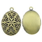 Brass Locket Pendants, Flat Oval, plated, hollow Approx 1.5mm 