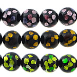 Silver Foil Lampwork Beads, Round, handmade 12mm Approx 2mm Approx 10 Inch, Approx 