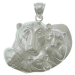 Sterling Silver Animal Pendants, 925 Sterling Silver, Bear, plated Approx 