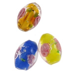 Lampwork Beads, Oval, handmade, mixed colors Approx 2mm, Approx 