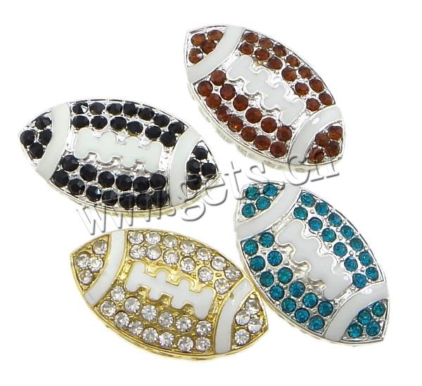 Rhinestone Zinc Alloy Connector, Horse Eye, plated, enamel & with rhinestone & 1/1 loop, more colors for choice, cadmium free, 25x15x5mm, Hole:Approx 1.5mm, Sold By PC