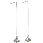 Sterling Silver Thread Through Earrings, 925 Sterling Silver, plated 75mm 0.6mm, 0.8mm 