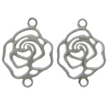 Sterling Silver Charm Connector, 925 Sterling Silver, Flower, plated, 1/1 loop Approx 1.5mm 