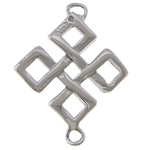Sterling Silver Charm Connector, 925 Sterling Silver, Chinese Knot, plated, 1/1 loop Approx 1.5mm 