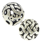 Thailand Sterling Silver Beads, Round, hollow & blacken, 10mm Approx 1mm 