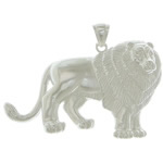 Sterling Silver Animal Pendants, 925 Sterling Silver, Lion, plated Approx 
