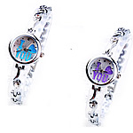 Fashion Watch Bracelet, Zinc Alloy, with Glass, platinum color plated, with rhinestone cadmium free, 22mm, 8mm Approx 8.2 Inch 