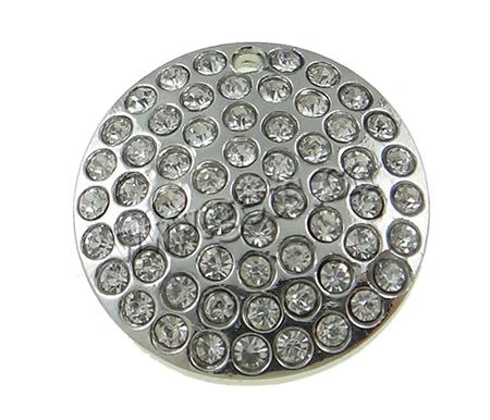 Zinc Alloy Rhinestone Pendants, Flat Round, plated, Customized & with rhinestone, more colors for choice, nickel, lead & cadmium free, Hole:Approx 1mm, Sold By PC