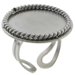 Stainless Steel Finger Ring Setting, 304 Stainless Steel, Flat Round, adjustable, original color 16.8mm, Inner Approx 20.5mm, US Ring 