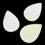 White Shell Cabochon, Teardrop, natural 
