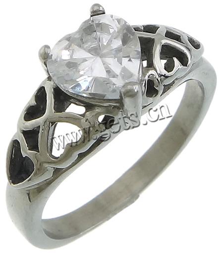Кубический цирконий кольцо из нержавеющей стали, нержавеющая сталь, разный размер для выбора & с кубическим цирконием, оригинальный цвет, 8mm, продается PC