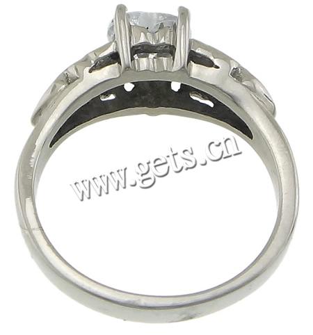 Cubic Zirconia anillo de dedo de acero inoxidable, diverso tamaño para la opción & con circonia cúbica, color original, 8mm, Vendido por UD