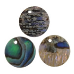 Abalone Shell Pendants, Flat Round, natural Approx 1mm 
