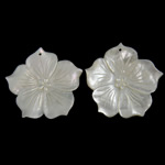 Natural Freshwater Shell Pendants, Flower - Approx 2mm 