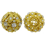 Ball Rhinestone Spacer, with Zinc Alloy, Round, plated 22mm Approx 2.5mm 