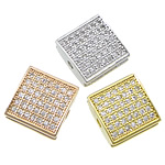 Perles zircon Micro Pave cubes, laiton, cadre, Placage, pavé de micro zircon, plus de couleurs à choisir Environ 2mm, Vendu par PC