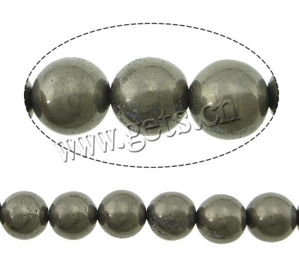 Chalkopyrit Perle, rund, verschiedene Größen vorhanden, Bohrung:ca. 1.2mm, Länge:ca. 15 ZollInch, verkauft von Strang