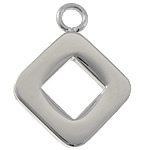 Stainless Steel Tag Charm, 304 Stainless Steel, Rhombus, Customized, original color Approx 2.2mm 