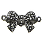Rhinestone Zinc Alloy Connector, Bowknot, plated, Customized & with rhinestone & 1/1 loop Approx 2mm 