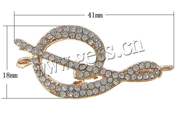 Letter Zinc Alloy Connector, plated, Customized & with rhinestone & 1/1 loop, more colors for choice, 41x18x2mm, Hole:Approx 2mm, Sold By PC