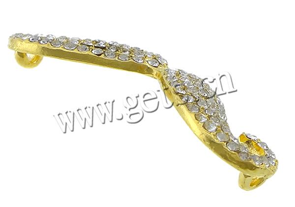 Rhinestone Zinc Alloy Connector, Mustache, plated, Customized & with rhinestone & 1/1 loop, more colors for choice, 54x18x3.5mm, Hole:Approx 3mm, Sold By PC