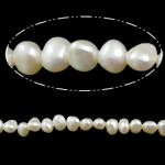 Barock kultivierten Süßwassersee Perlen, Natürliche kultivierte Süßwasserperlen, natürlich, weiß, Klasse AA, 4-5mm, Bohrung:ca. 0.8mm, Länge:15.5 ZollInch, verkauft von Strang