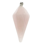 Pendentifs quartz naturel, quartz rose, avec laiton, larme, Placage de couleur platine, facettes Environ Vendu par PC