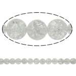 Perles quartz craquelé, cristal, Rond, vernis au four, normes différentes pour le choix, Cristal pâle Environ 1.5mm pouce, Vendu par brin