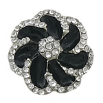 Zinc Alloy Shank Button, Flower, platinum color plated, enamel & with rhinestone, cadmium free Approx 3mm 