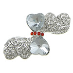 Rhinestone Zinc Alloy Ornaments, with Crystal, platinum color plated, flat back & faceted & with rhinestone, cadmium free 