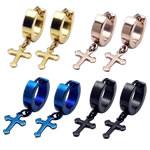 Stainless Steel Ear Piercing Jewelry, 316L Stainless Steel, Cross 4mm 