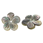 Black Shell Beads, Flower, Carved Approx 1mm 