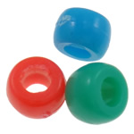 perles de poney en plastique , rondelle, couleur solide, couleurs mélangées Environ 4mm, Environ Vendu par sac