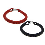 Cowhide Bracelets, stainless steel lobster clasp, woven 10mm Approx 8.5 Inch 