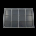 Kunststoff Perlen Behälter, Rechteck, 12 Zellen, 320x208x23mm, verkauft von PC