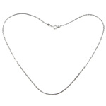 Серебряное ожерелье цепи, Серебро 925 пробы, Другое покрытие, Бостон цепь, Много цветов для выбора, 1.2mm, длина:16 дюймовый, продается Strand