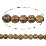 Perles de coco, noix de coco, Rond, dentelle de bois, couleur originale, 10mm .4 pouce, Vendu par brin