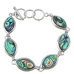 Abalone Shell Bracelets, with Brass, Horse Eye, platinum color plated Approx 8 Inch 
